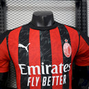 CAMISA VERSÃO PLAYER DO MILAN 25/26 VERMELHO E PRETO