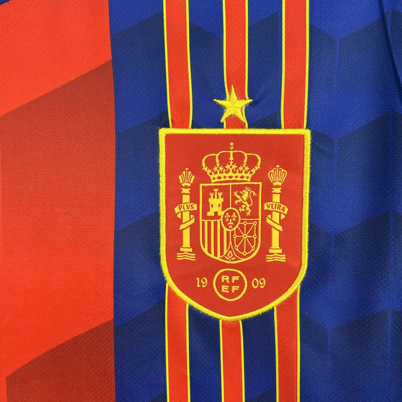 CAMISA DA SELEÇÃO DA ESPANHA 25/26 VERMALHO E AZUL