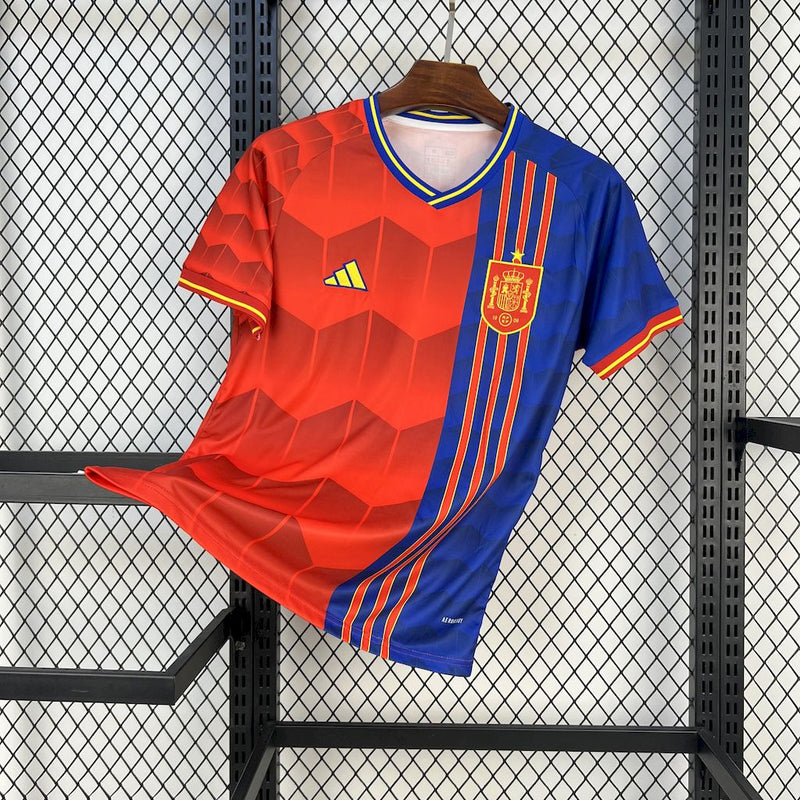 CAMISA DA SELEÇÃO DA ESPANHA 25/26 VERMALHO E AZUL