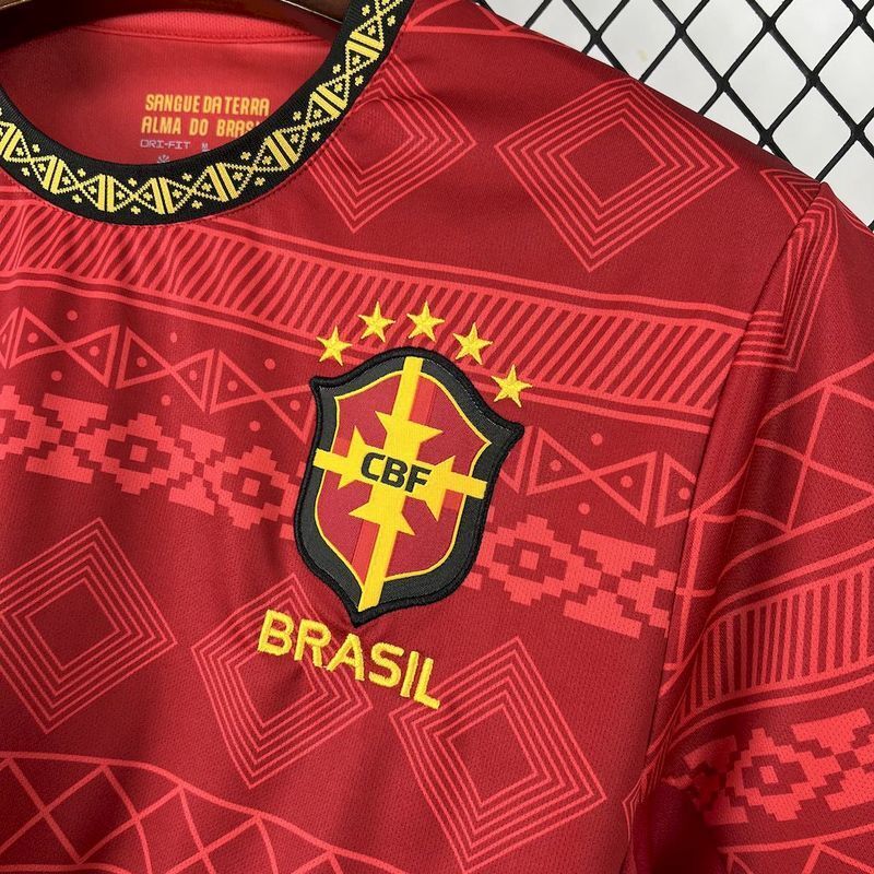 CAMISA DA SELEÇÃO DO BRASIL 25/26 VERMELHO JORDAN ESPECIAL