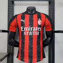 CAMISA VERSÃO PLAYER DO MILAN 25/26 VERMELHO E PRETO